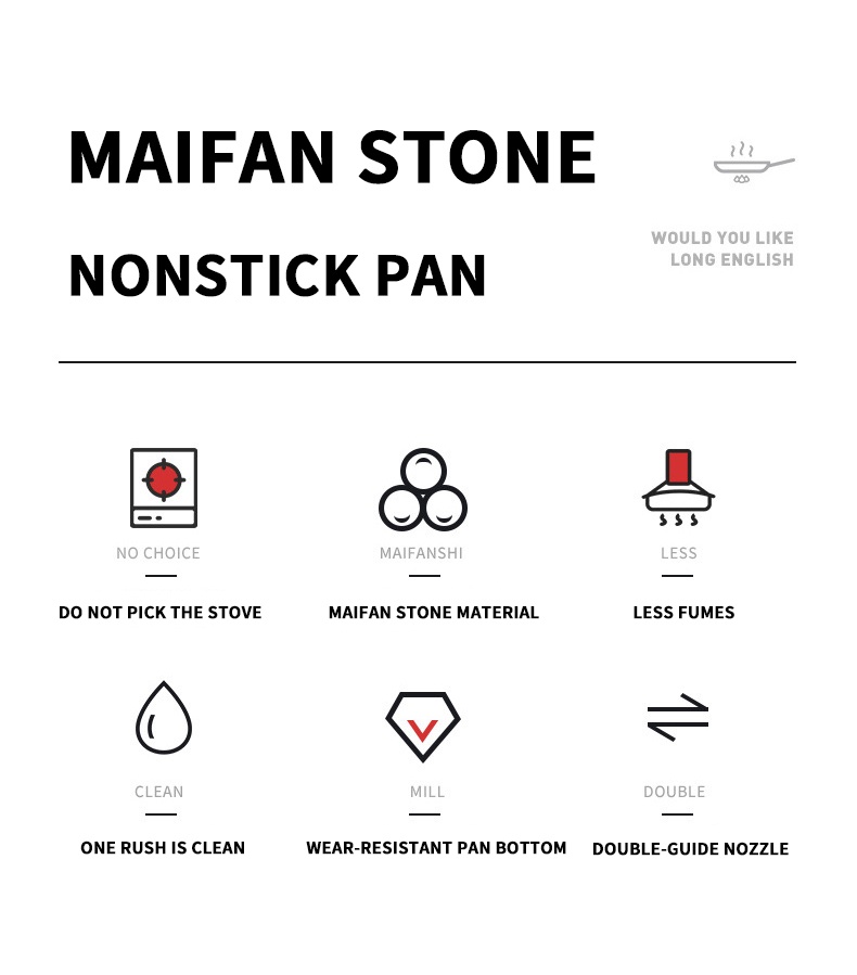 Maifan Stone Wok Pan Non-stick Pan Multi-function Steak Pancake Pan Induction Cooker