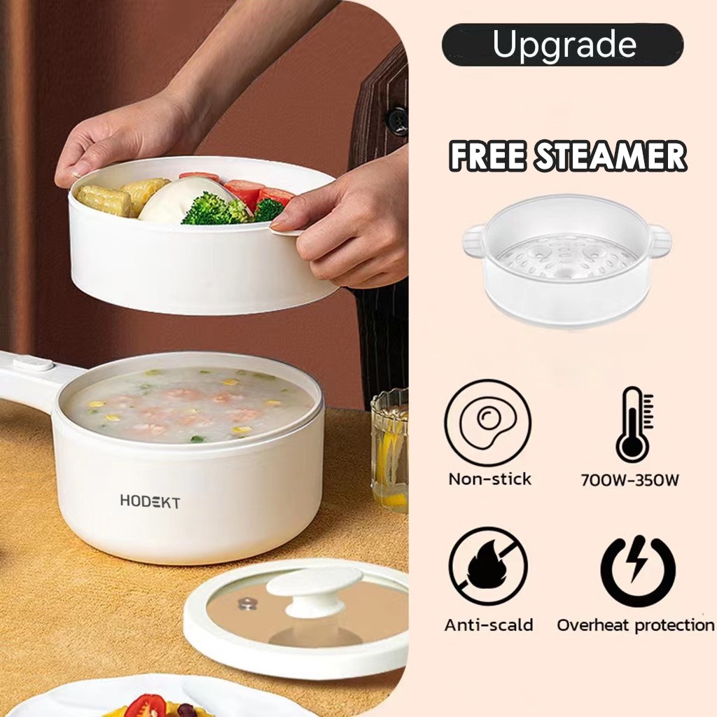 Hodekt L Multifunctional Electric Cooker With Steamer Double Layer Cooking Pot Non Stick Pan