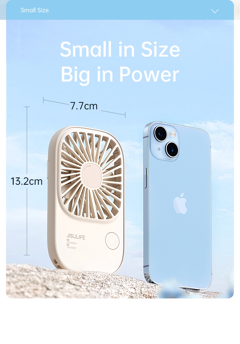 Jisulife Mini Fan Rechargable 2000 MAh Battery 3 Speeds Strong Wind ...