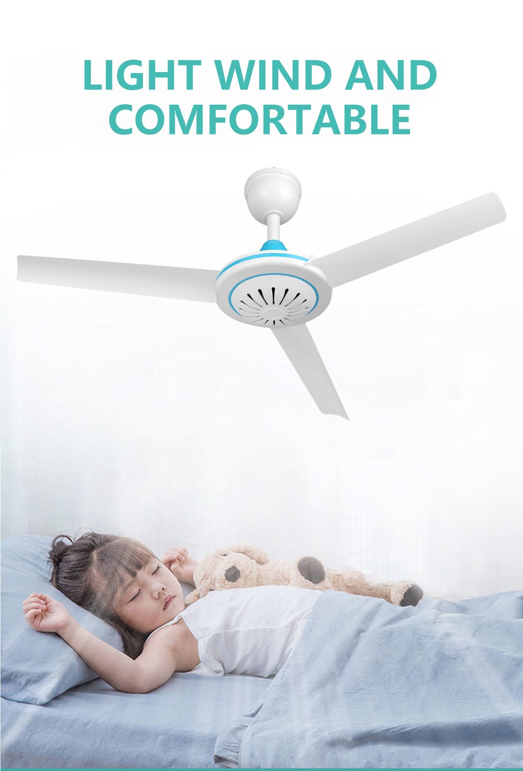 NSS solar DC 12v ceiling fan 15W 250mm to 12W 700mm 3-blade ceiling fan ...