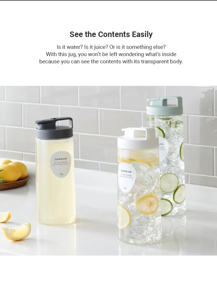 LocknLock Easy Grip Fridge Jug & Pitcher 1.2L HAP813 | Shopee Philippines