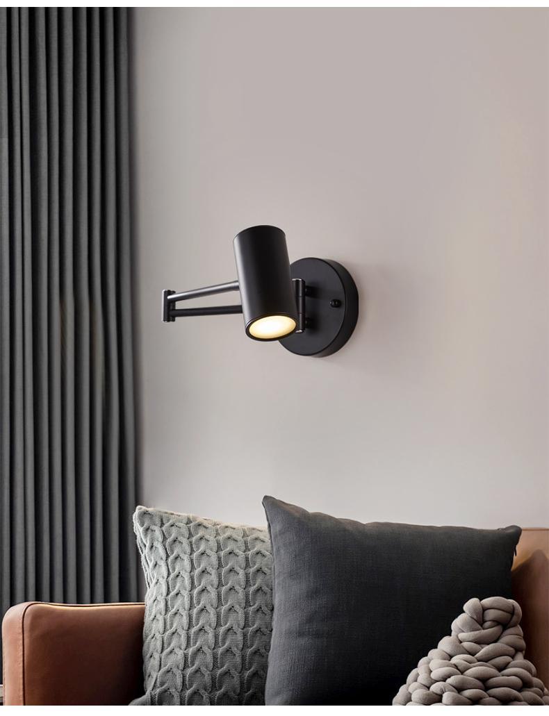 AVLUZ Wall Light Lamp, Adjustable Swing Long Arm Metal Wall Mounted - View #3