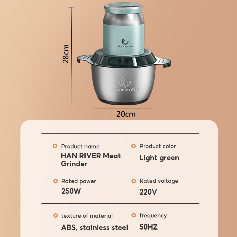 HAN RIVER 2L Food Processor 304 Stainless Steel HRJRJ04 Shopee