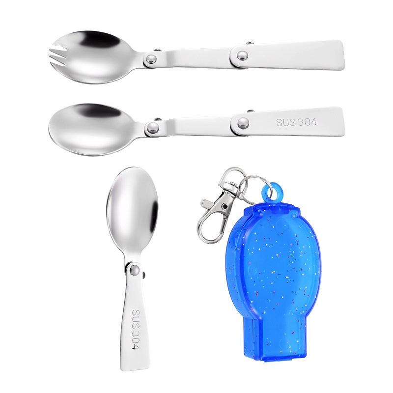 Creative 304 Stainless Steel Foldable Spoon Fork Picnic Outdoor Camping ...