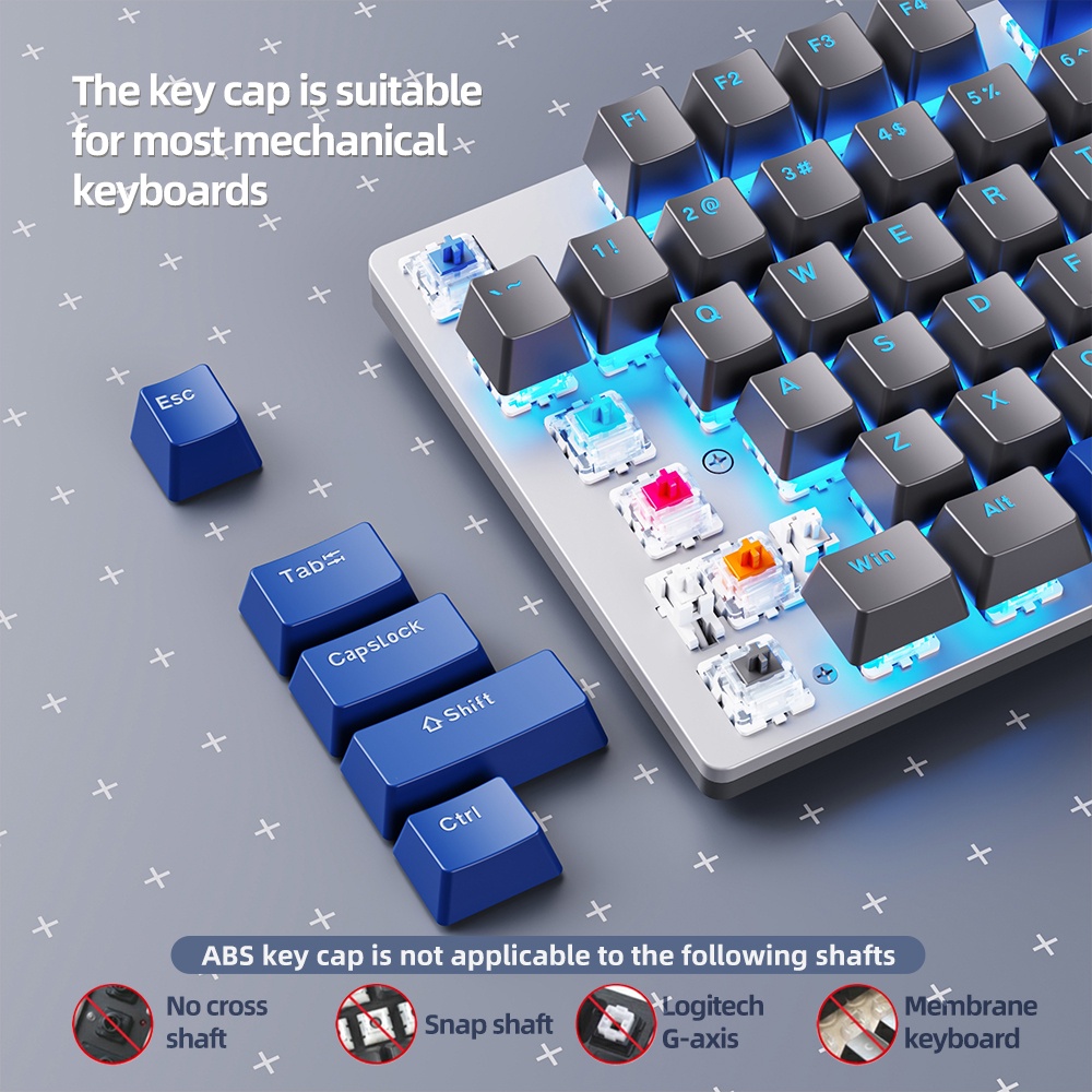 AULA 21-Key Abs Keycaps Light Transmitting Key Cap High-Quality ...
