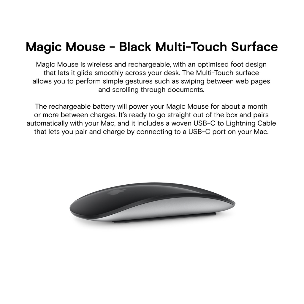 Apple Magic Mouse Multi-Touch Surface - Black (2022) | Shopee Philippines