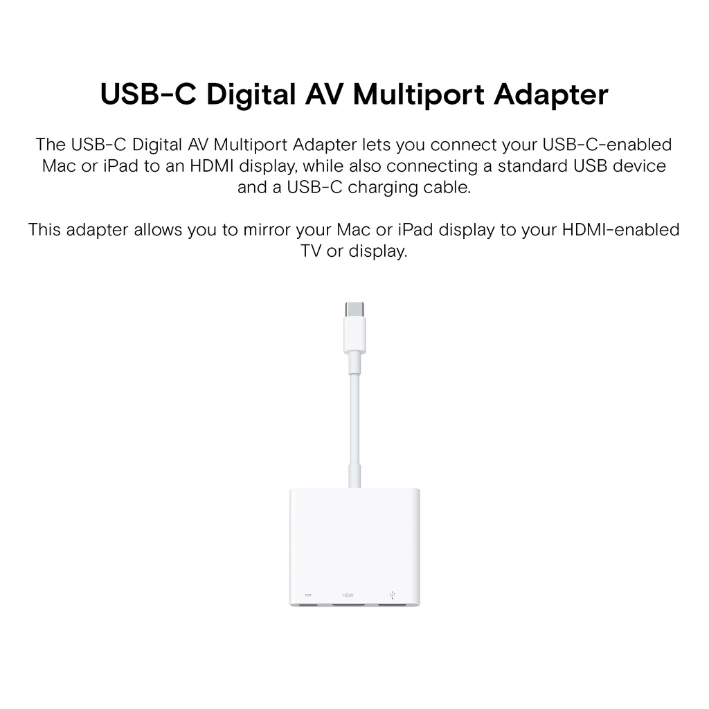 apple USB-C Digital AV MultiportアダプタHDMI - PCケーブル