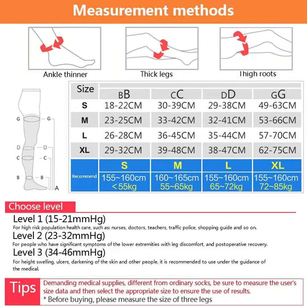 [Pantyhose] Compression Stocking Level 3 30-40mmHg Reduce Varicose Vein ...