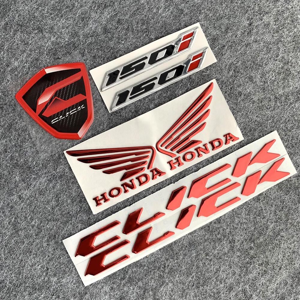 7 PCS/SET 3D Honda Click Emboss Letter Hard Emblem Badge Decal Tank ...