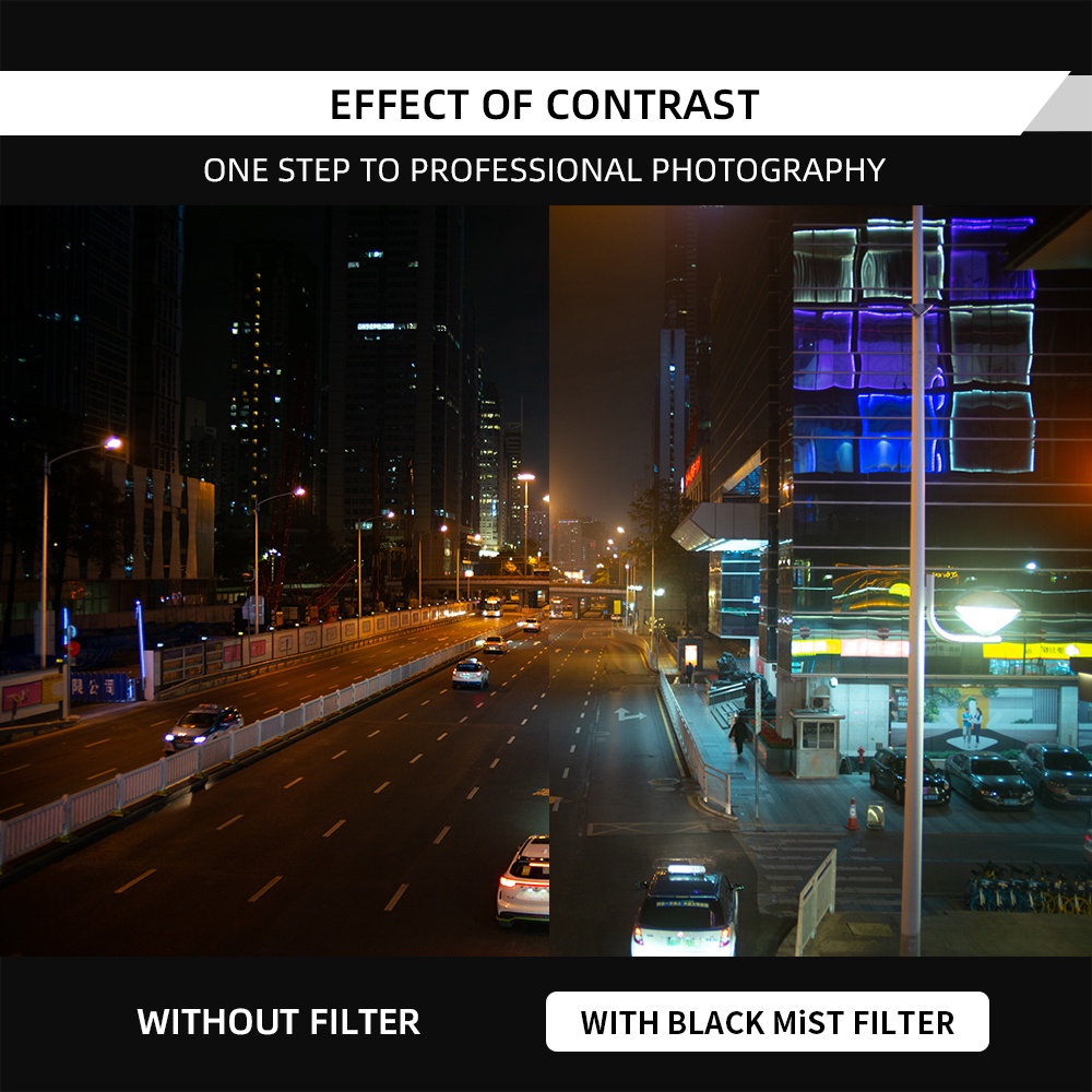 7artisans Black Mist Filter 1/4 Aluminiumlegering Natuurlijke Zachte Diffuser Effect Droom Filmisch Effect Zachte Focus Optische Glasfilter (77mm