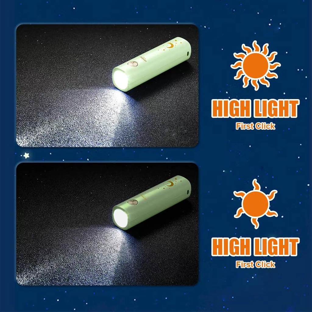 NSS Mini Flashlight Portable Outdoor USB Rechargeable LED Light Camping ...