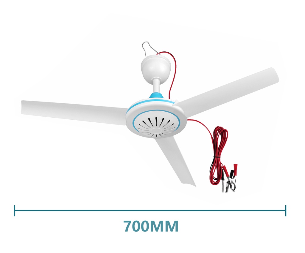 DC 12V Low-voltage Ceiling Hanging Fan Household 3-blade Camping