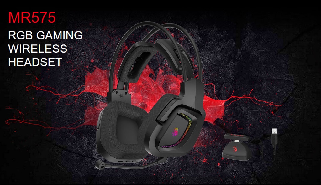 A4Tech Bloody MR575 RGB Detachable Noise-Cancelling Microphone Wireless ...