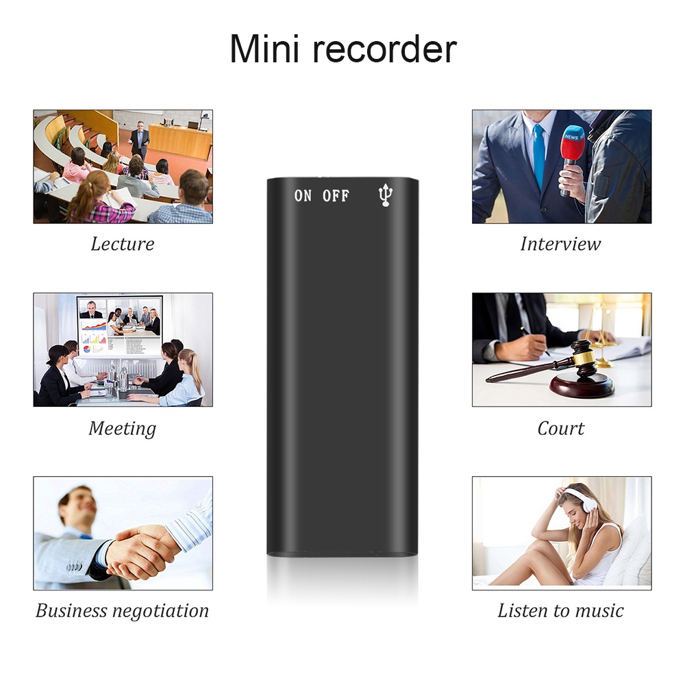 3 in 1 MiNi USB Audio Recorder Activated Dictator MP3 Player USB Drive ...