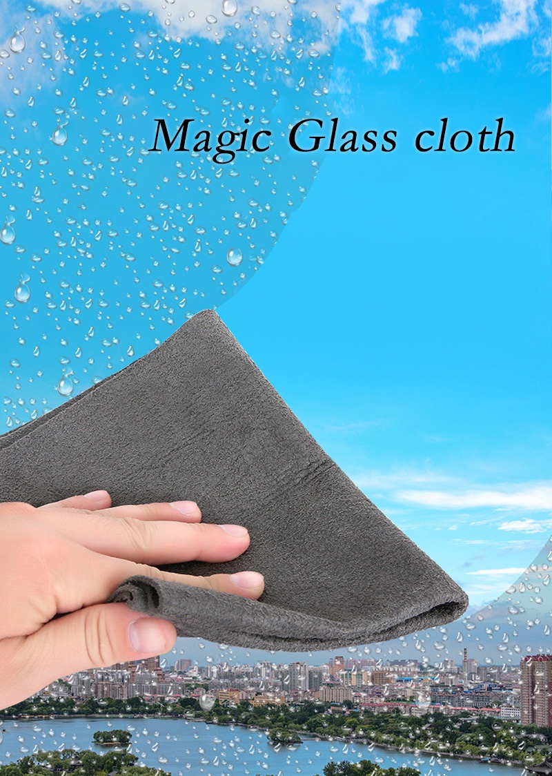 3Pcs Magic Glass Wiping Rags Thicken Windows Mirror Cleaning Cloth Home ...