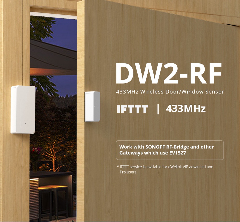 SONOFF DW2-RF 433MHz RF Wireless Door/Window Sensor Works with SONOFF ...