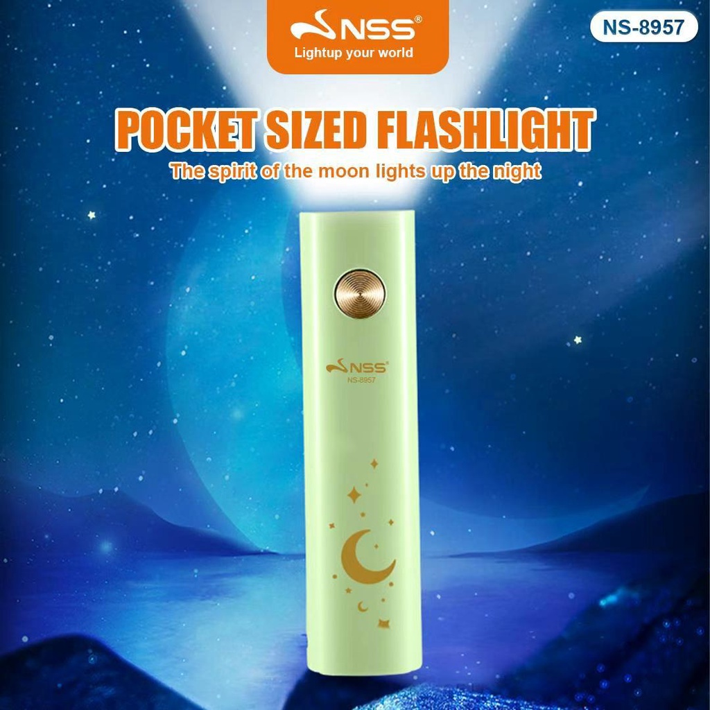 NSS Mini Flashlight Portable Outdoor USB Rechargeable LED Light Camping ...