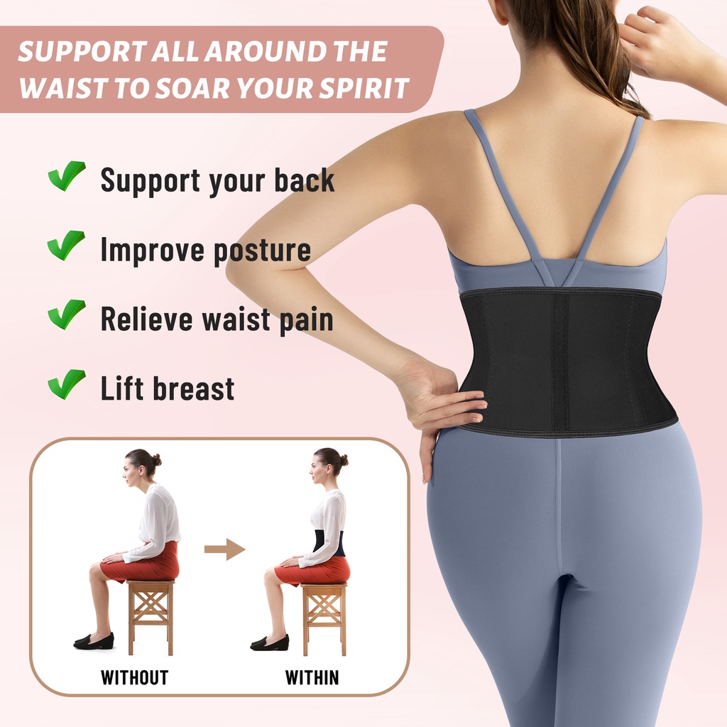 【AgileMind】Free extenders Waist Trainer 9 Bones Short Corset Latex 18cm ...