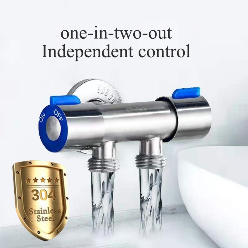 Stainless 304 Steel 1/2 Angle Valve One Into Two Out Three-way Control ...