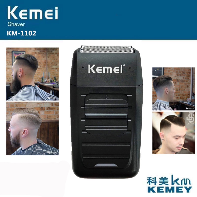 Kemei Rechargeable Cordless Shaver For Men Twin Blade Reciprocating ...