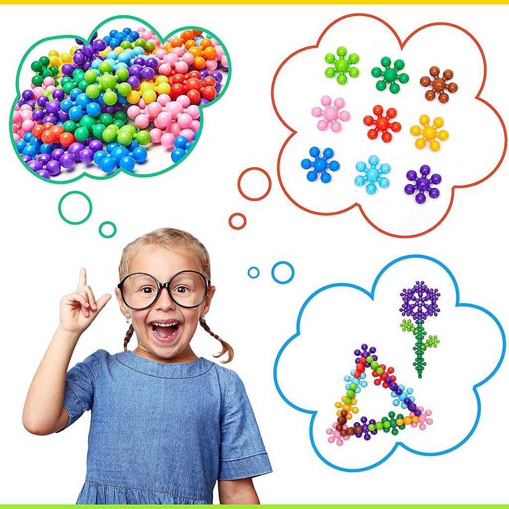 60/100/200 Interlocking Building Blocks Kids STEM Educational Building ...