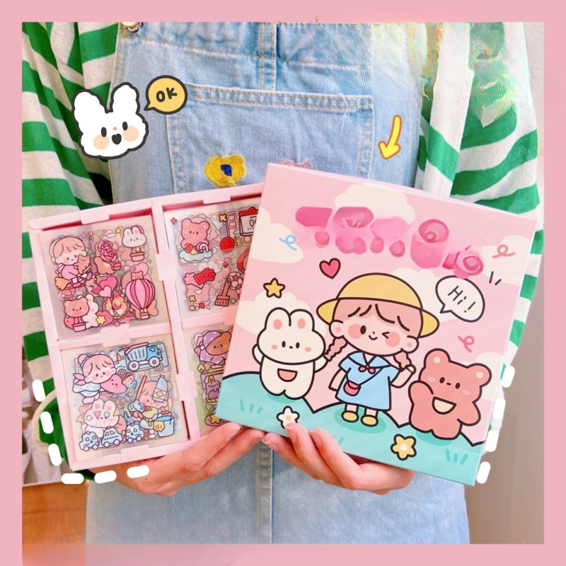 Sticker 100pcs Handbook Set Cute Cartoon Material Decorative Pattern ...