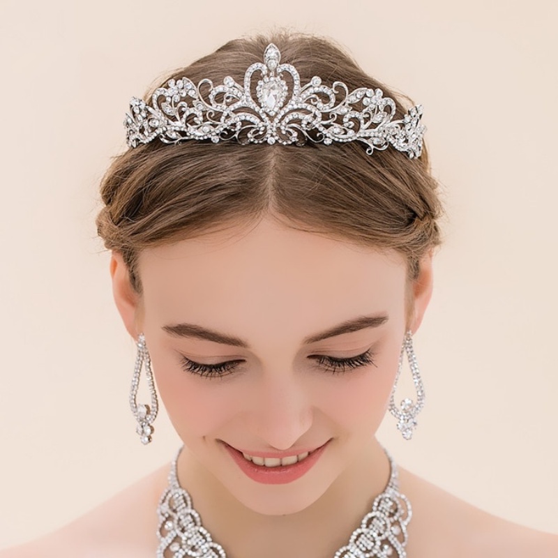Crystal Tiara Headband Rhinestone Party Bridal Tiara  display picture 3