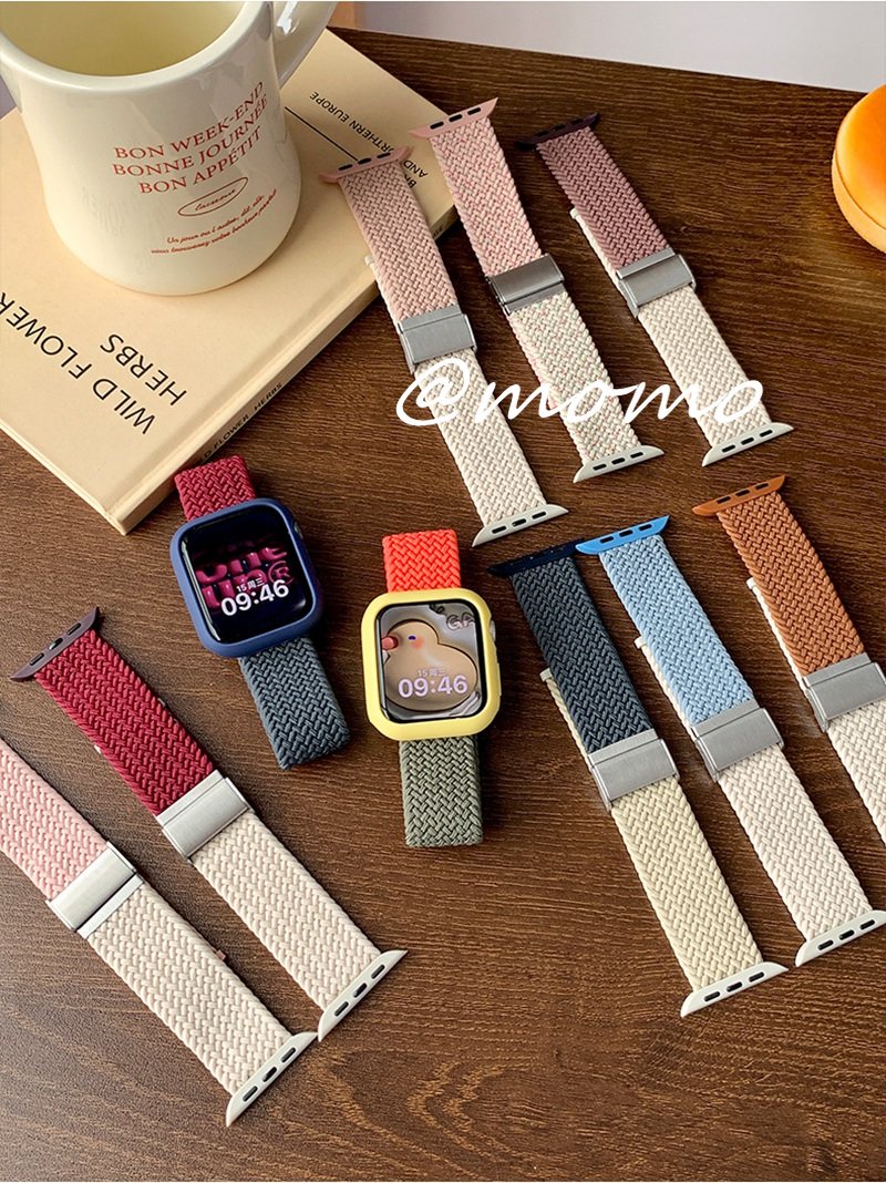 Stitching color Adjustable Nylon iWatch Strap For iWatch S8 Ultra ...