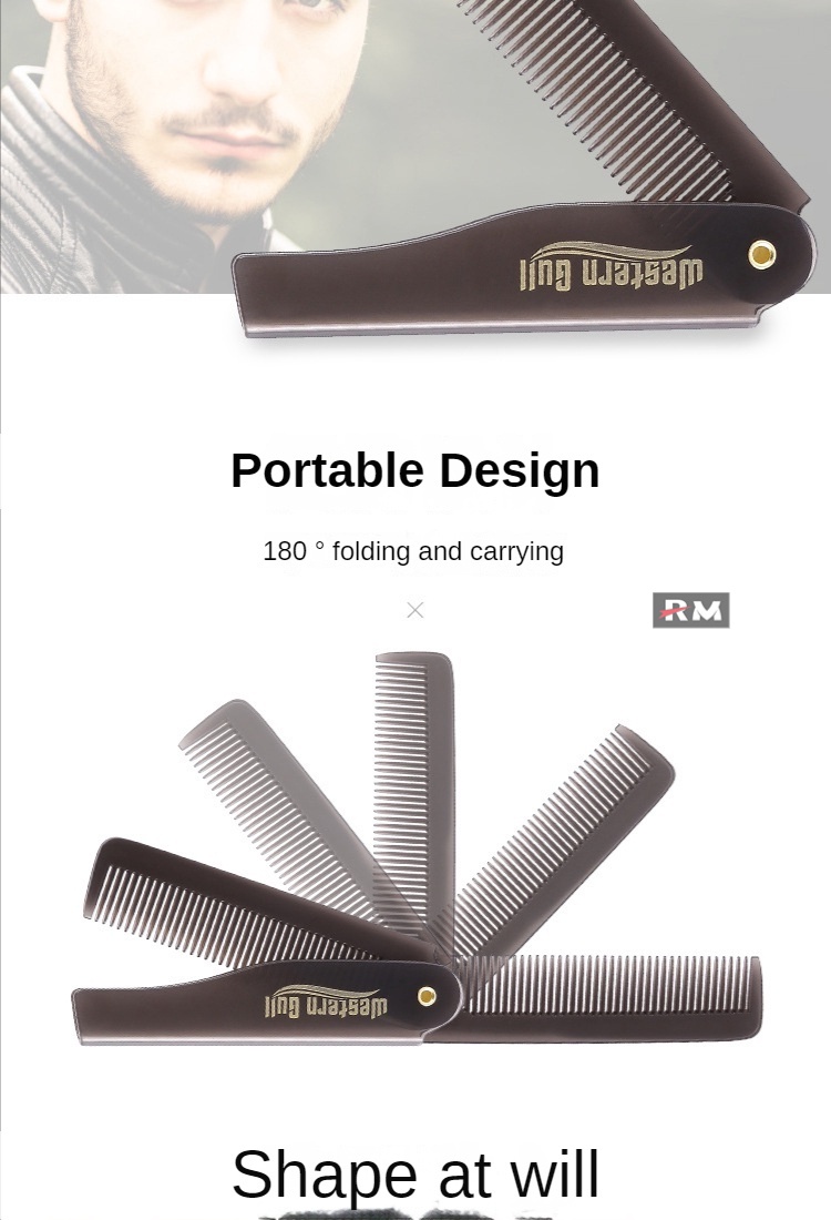 Foldable Comb Travel Men Oily Back Fluffy Styling Portable Pocket ...