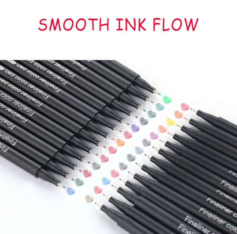 12-100 Colors Outline Pen Set Drawing Hook Line Pens Washable Painting ...