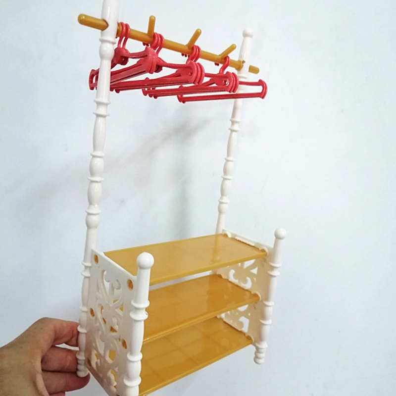 30 Cm Doll Play House European Style Clothes Hanger Storage Shoe Rack ...