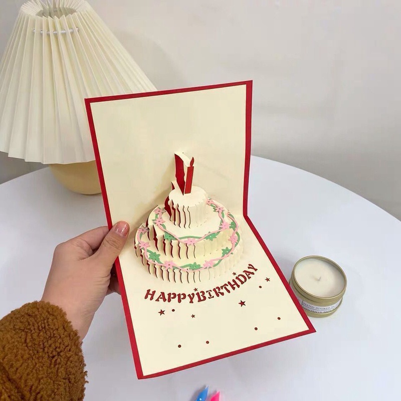 3D Cake Music Light Sound Voice Record Birthday Card Girl Birthday ...