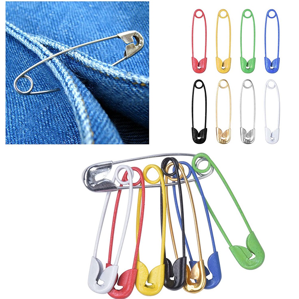 100Pcs Safety Pins Colored Safety Pins Metal Safety Pins with Storage ...