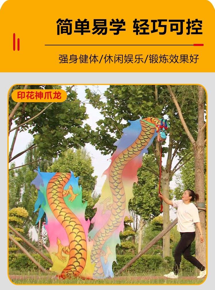 Fitness Dragon Dance Dragon Ribbon Dragon Satin Outdoor Exercise Middle ...