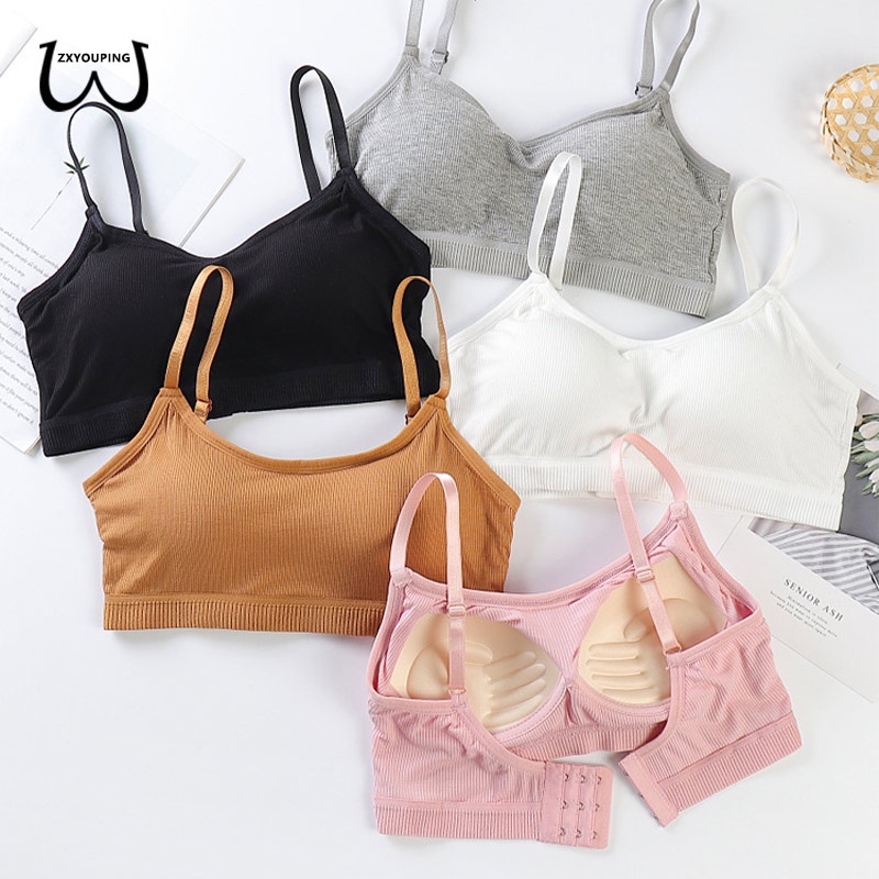 ZXYOUPING 1/3PCS Cotton Wrapped Breast Push Up Padded Bra, Adjustable ...