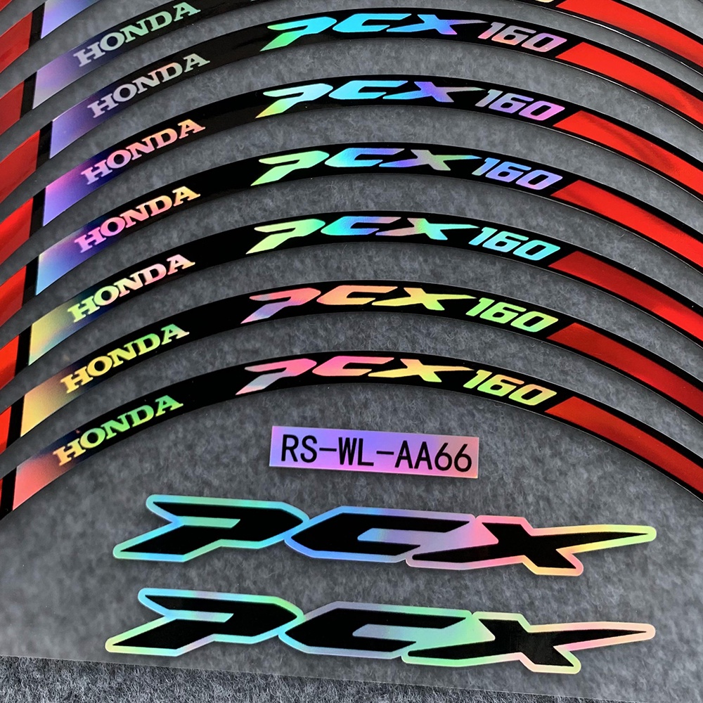Motorcycle HONDA PCX 160 Hologram Wheel Sticker PCX 150 Hub Mags Laser ...