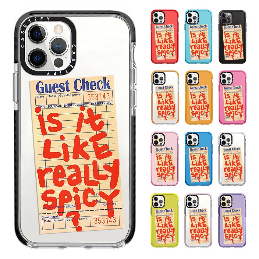 CASETiFY Guest Check Like Really Spicy Label Red Phone Case For iPhone 14 13 12 11 Pro Max 13Min