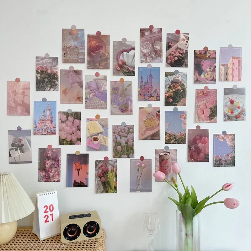 Wall Card Decor Postcard DIY WallCard Colorful Dot Sticker Card Photo ...