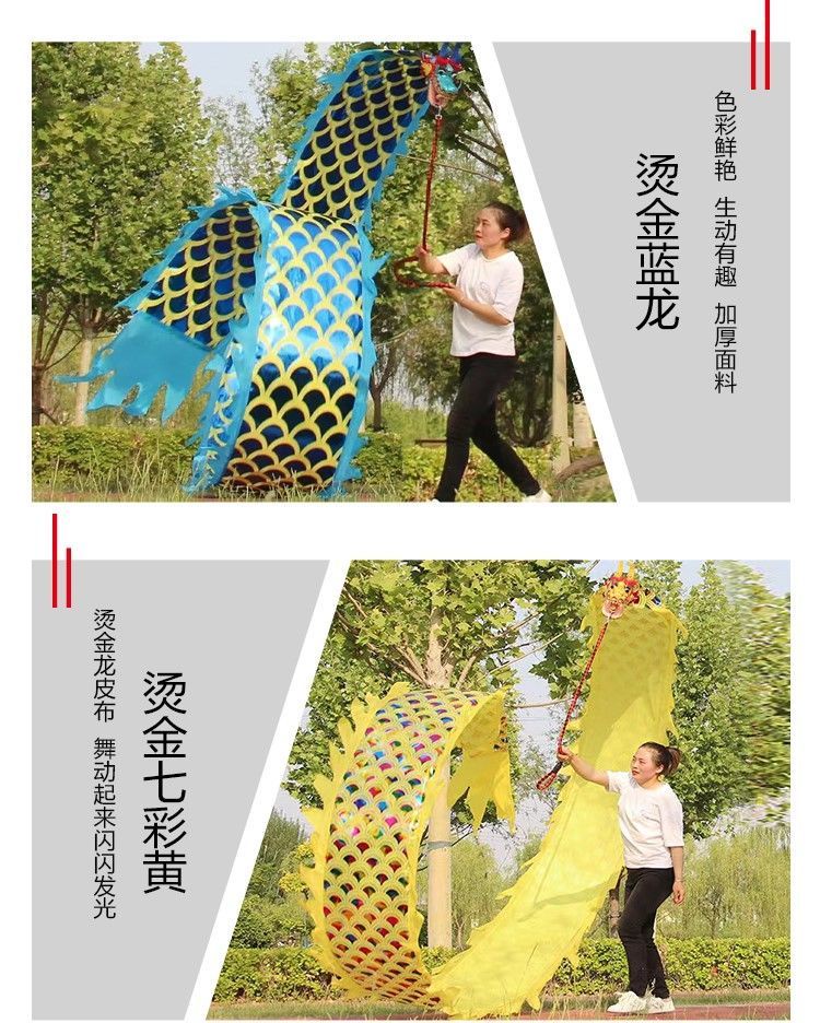 Fitness Dragon Dance Dragon Ribbon Dragon Satin Outdoor Exercise Middle ...