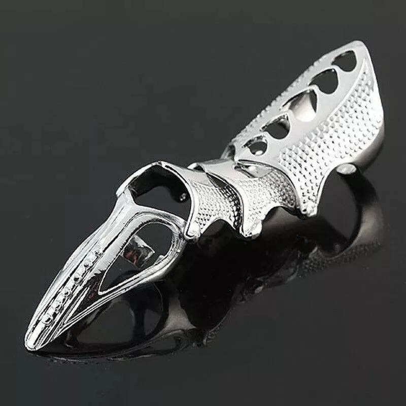 Imixlot Punk Ring Rock Scroll Joint Armor Knuckle Metal Full Finger ...