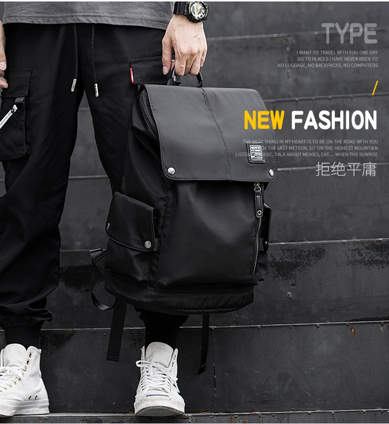 Moyii Black Classic Backpack Men's Lightweight Travel Backpack Laptop ...