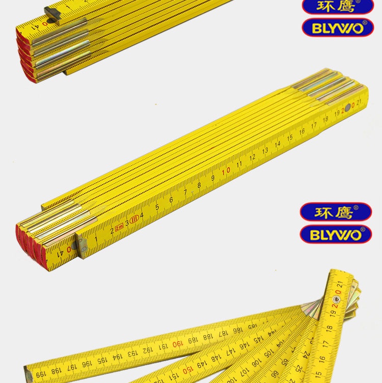 Wooden Folding Rule Folding Multiple Use Ruler Double-Sided Scale ...