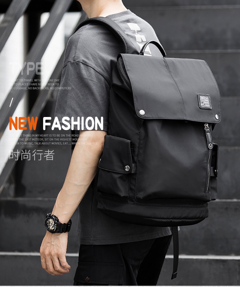 Moyii Black Classic Backpack Men's Lightweight Travel Backpack Laptop ...