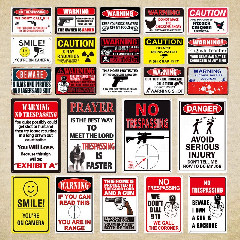 2024 Funny Warning Sign Metal Sign Tin Sign Wall Decor For Man Cave ...