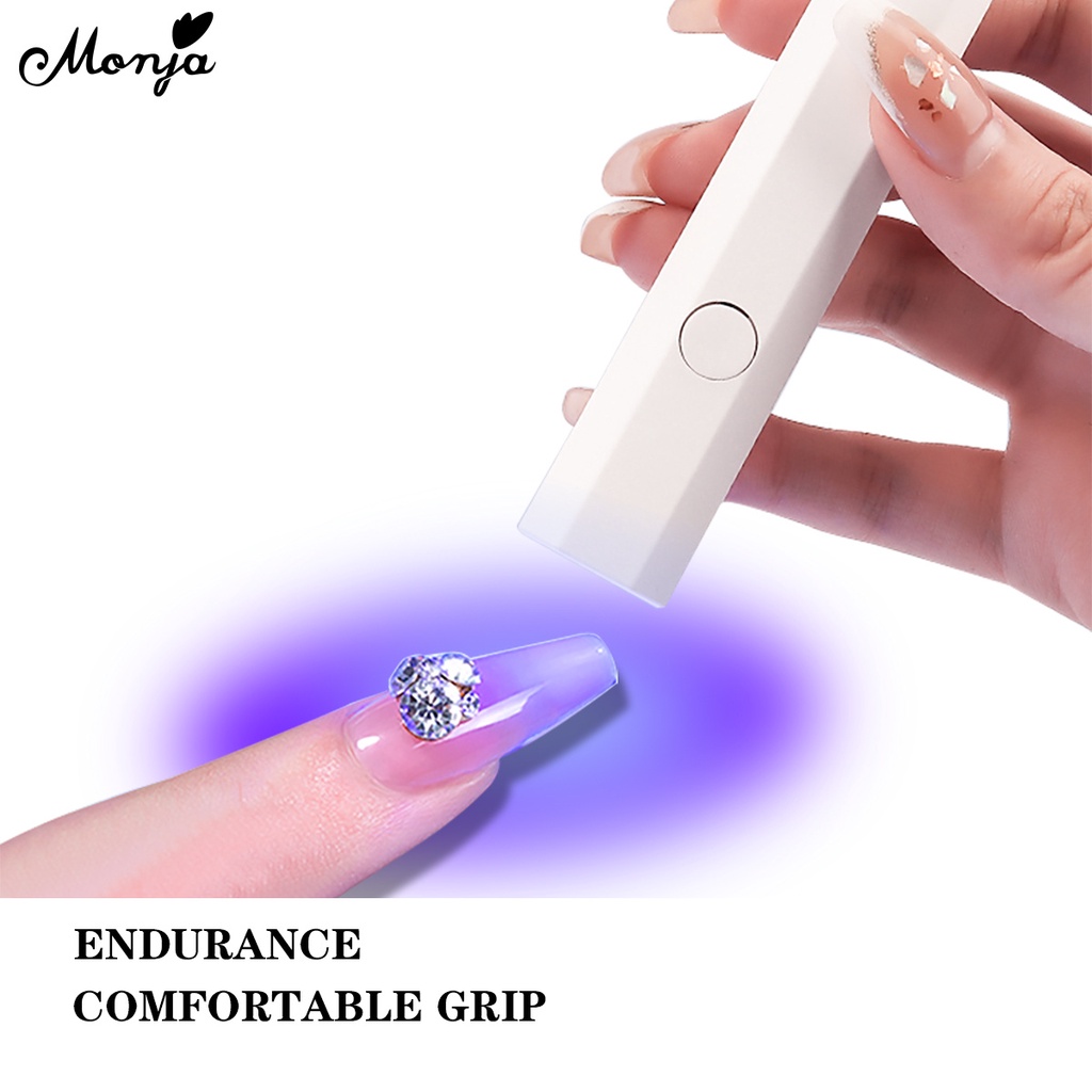 Monja White Mini Portable Nail Quick Drying Lamp Handheld Uv Adhesive ...