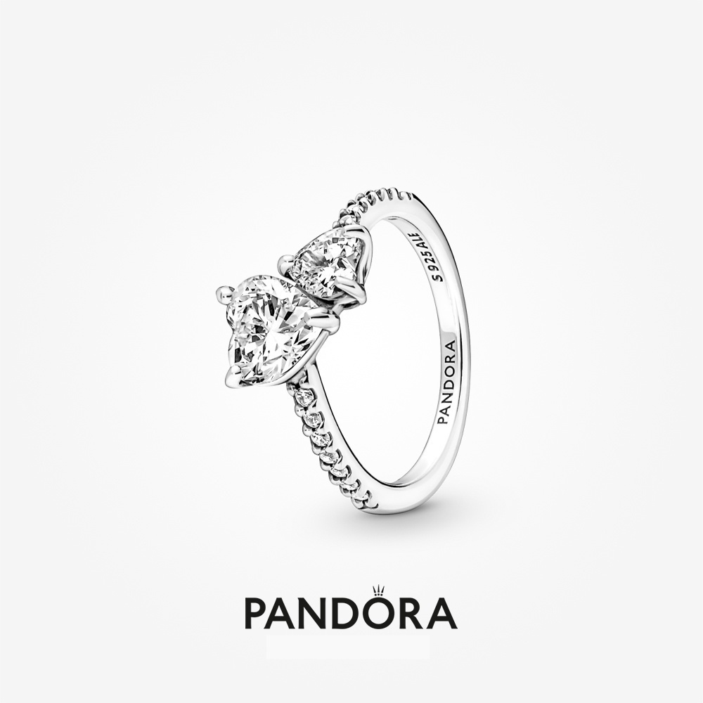 PANDORA JEWELRY Mod. SPARKLING DOUBLE BAND HEART RING