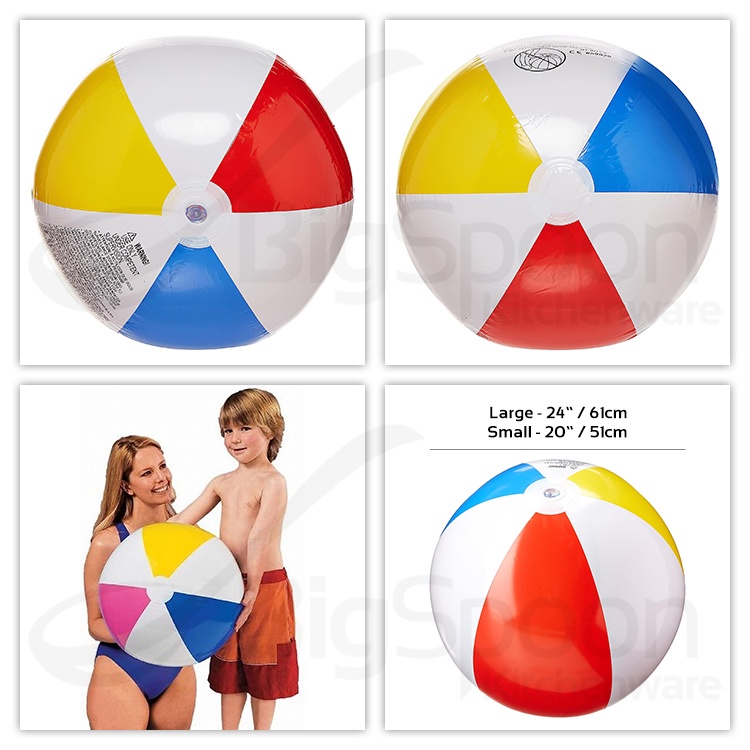INTEX 59020 59030 Glossy Panel Inflatable Beach Ball 20/24 Inch ...