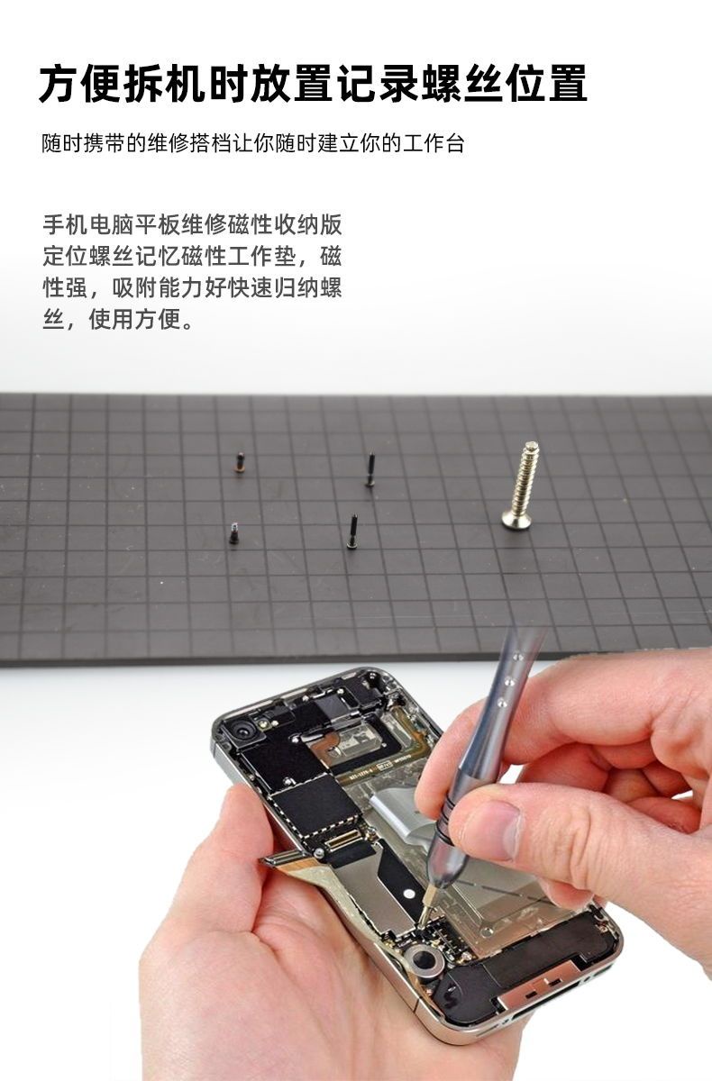 Tappetino In Silicone Per Riparazioni - Stazione Di Lavoro Per Telefoni E Computer, Con Cassetta Degli Attrezzi E Scanalature, Resistente Al Calore, Blu - 3