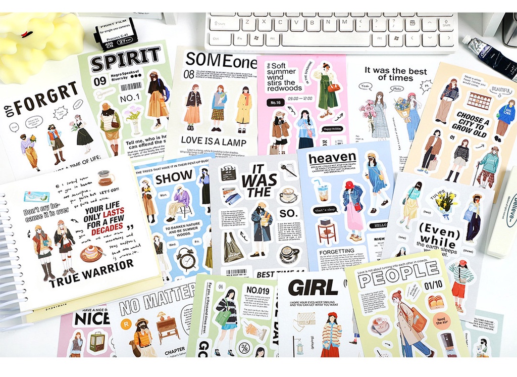 Romantic Daily Series Adhesive Sticker Book Salt Series Korean Girl ...