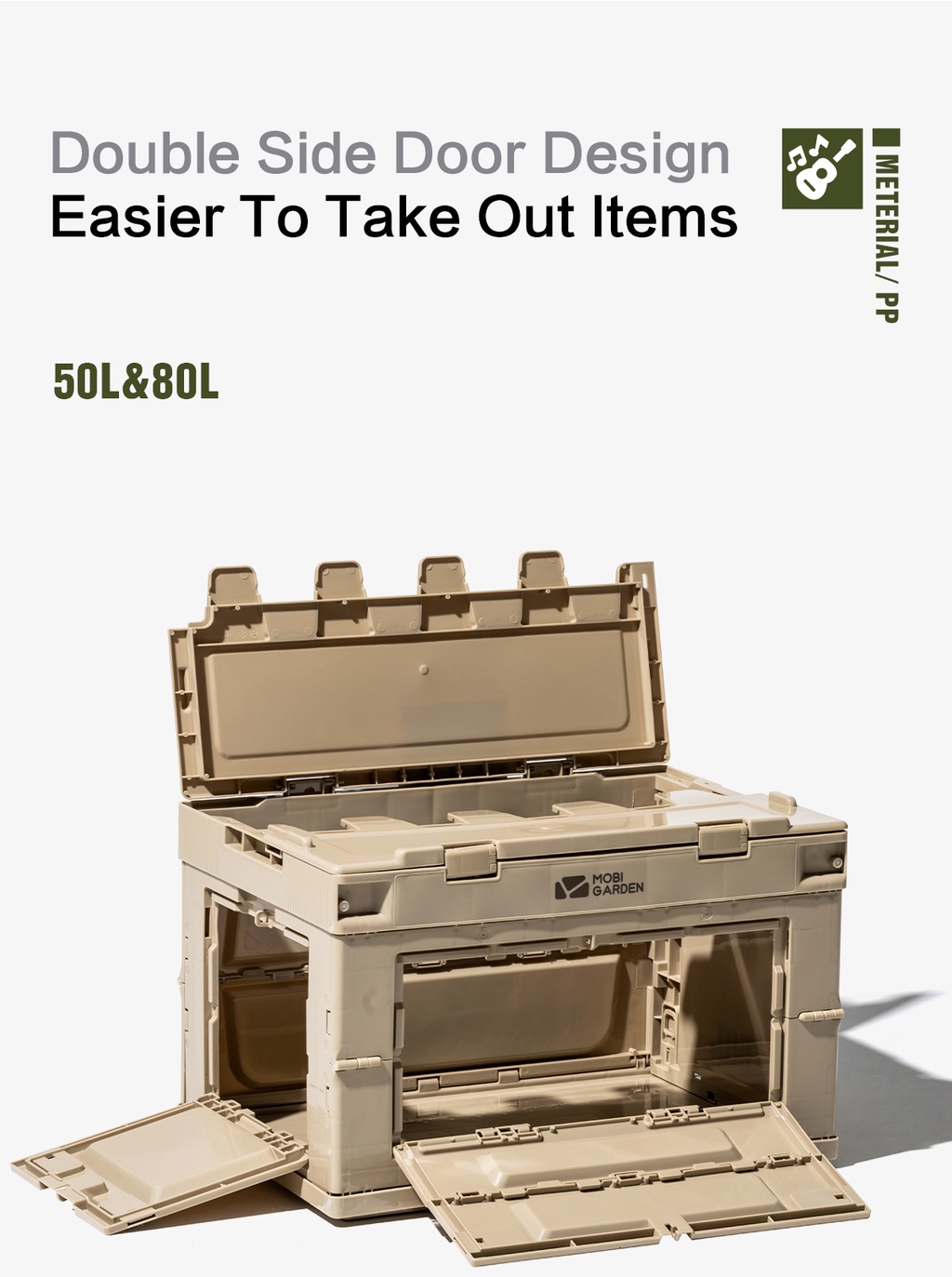 MOBI GARDEN Folding Storage Box Portable Equipment Collapsible Storage ...